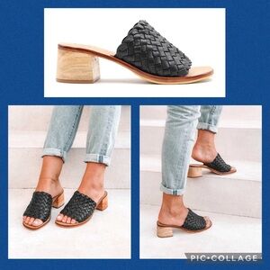 Liberté Santorini Woven Leather Mule Sandals